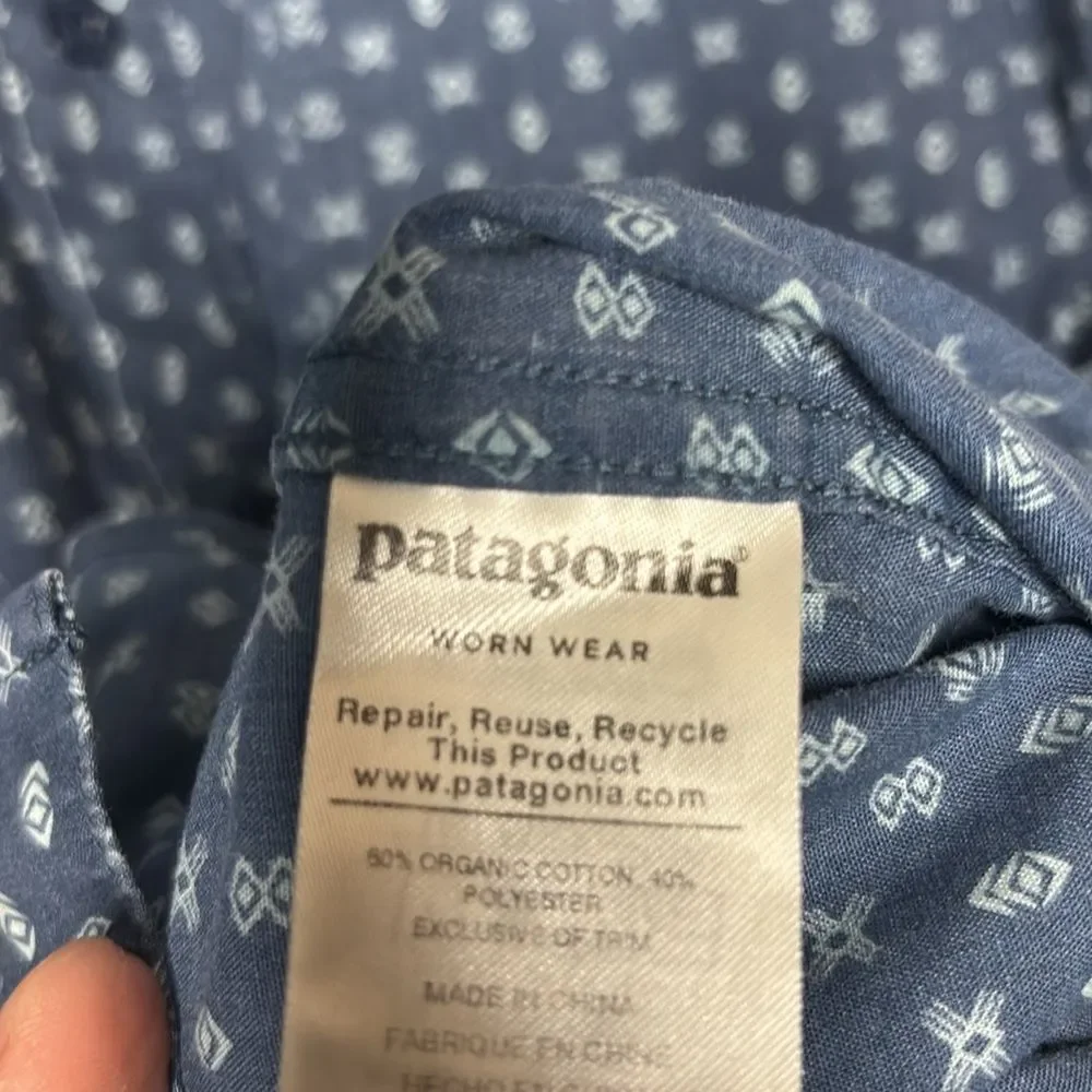 Patagonia Go To Patterned Full Button Front Collared Shirt Size Small - Picture 9 of 11